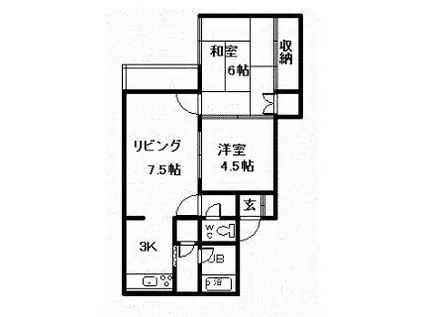 大雪マンション(2LDK/2階)の間取り写真