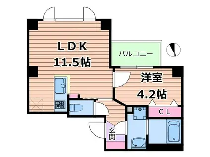 GM TENJIMNASHI(1LDK/4階)の間取り写真