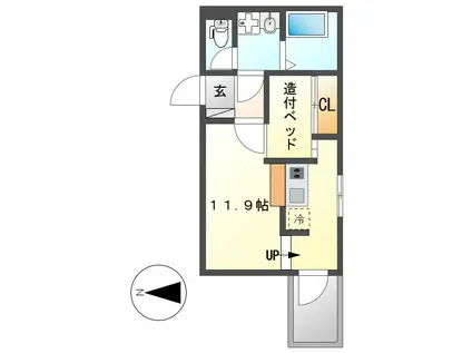 RADIANCE丸の内(1K/4階)の間取り写真