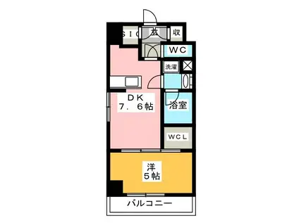 MELIV岐阜駅前(1DK/9階)の間取り写真