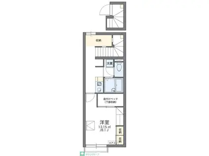 レオパレスキャスルII(1K/2階)の間取り写真