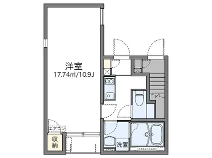 レオネクストアロサール(1K/1階)の間取り写真
