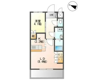 アマービレ(1LDK/2階)の間取り写真