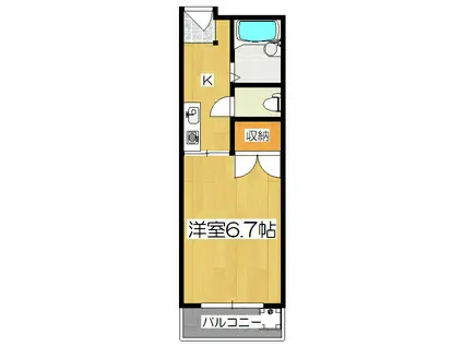 ダイシンFビル(1K/4階)の間取り写真