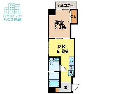 アミティの森(1DK/7階)の間取り写真