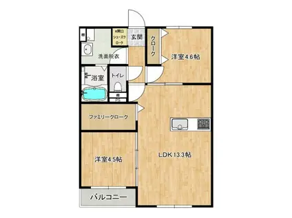 LBLOOM梅満(2LDK/1階)の間取り写真