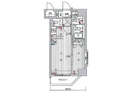 アクアシティ日赤通(1DK/3階)の間取り写真