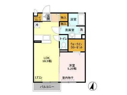 シエニールベルテ(1LDK/2階)の間取り写真