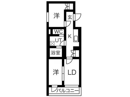 KINOMORI代々木上原(2LDK/4階)の間取り写真