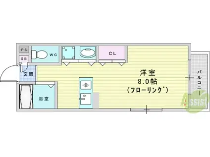 コーラル・ショウ(1K/2階)の間取り写真