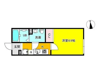 CASA MOMA久地I(1K/2階)の間取り写真