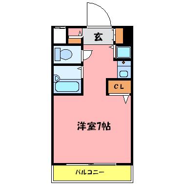 YKハイツ松の内(ワンルーム/3階)の間取り写真