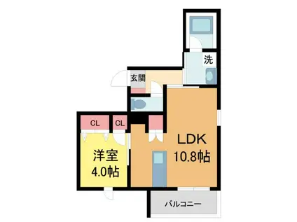西宮市南昭和町ヘーベルメゾン(1LDK/2階)の間取り写真