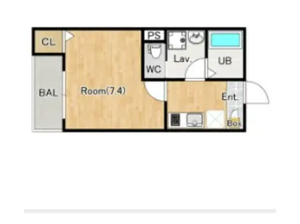 ジーメゾン見沼大和田パティオ(1K/3階)の間取り写真