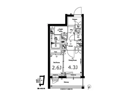 アークマーク三軒茶屋(1DK/2階)の間取り写真