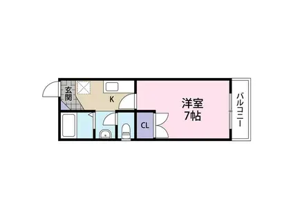 ユージックス伝馬(1K/1階)の間取り写真