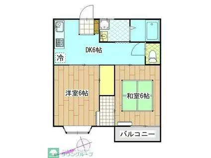 エミグランド(2DK/2階)の間取り写真