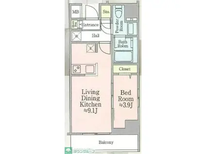 ティモーネ押上ノルド(1LDK/5階)の間取り写真