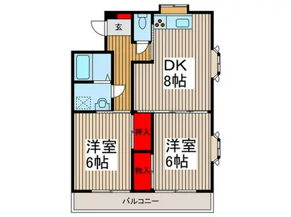 サンクレスト(2DK/3階)の間取り写真