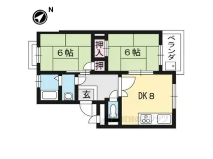 コーポ湯浅(2DK/2階)の間取り写真