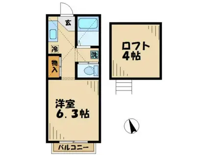 メゾン東中野(1K/2階)の間取り写真