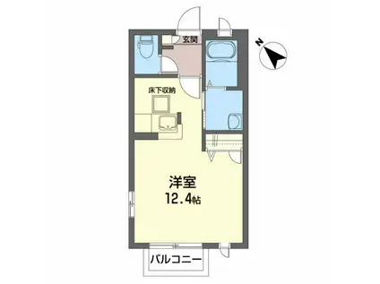 イーストIII(ワンルーム/1階)の間取り写真