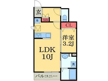 メゾンド・ドルフィンII(1LDK/1階)の間取り写真