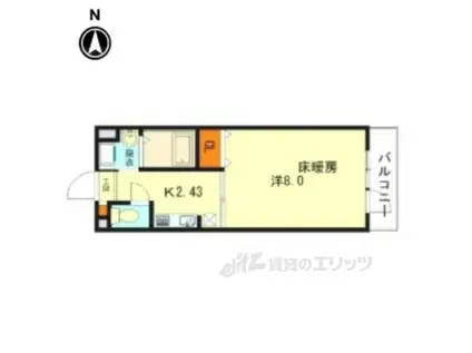 グリーンヒル小山(1K/3階)の間取り写真