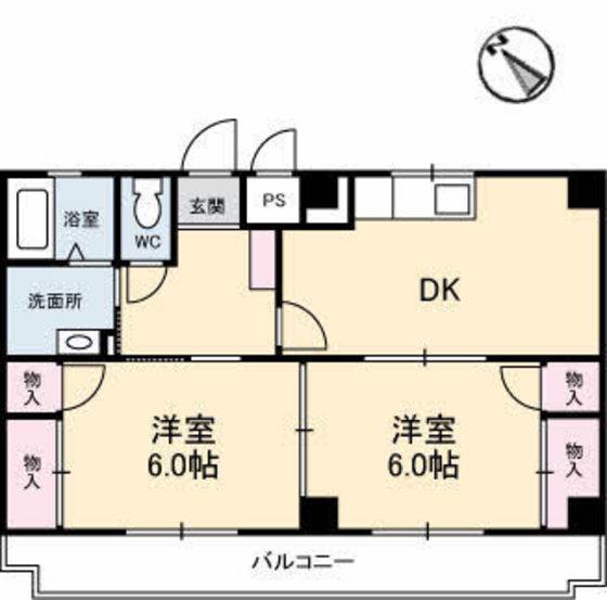 アーバンプレシオ(2DK/3階)の間取り写真