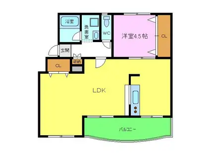 I-CUBE(1LDK/4階)の間取り写真