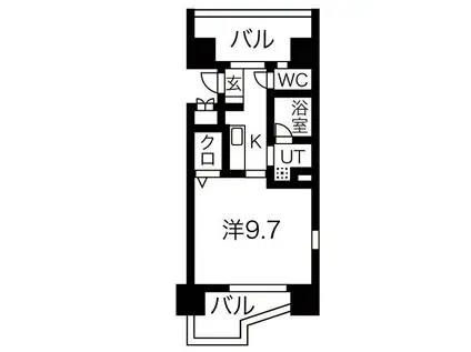 CASTELLO ASSO(1K/6階)の間取り写真