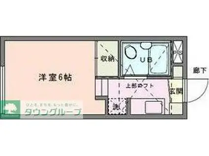 ジュネパレス門井II B棟(ワンルーム/1階)の間取り写真