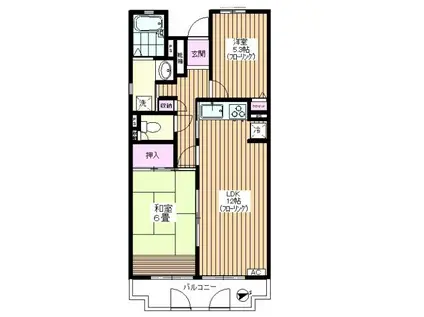 パルシティ徳丸2号棟(2LDK/5階)の間取り写真