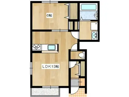 イースクエア宮野大殿A(1LDK/1階)の間取り写真