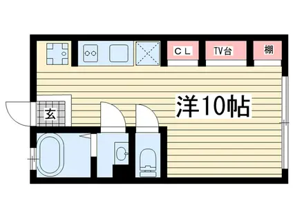 ビタミンテラス生田町(ワンルーム/4階)の間取り写真