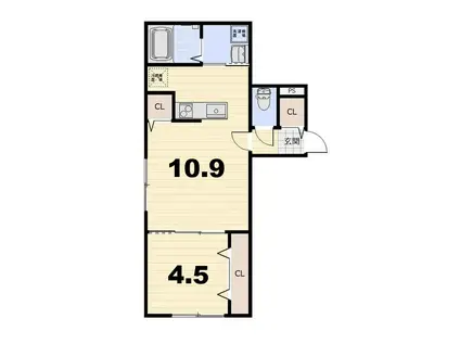 PLUGGER(1LDK/1階)の間取り写真