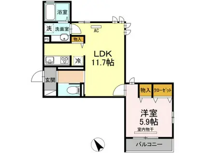 SOPHIA(1LDK/2階)の間取り写真