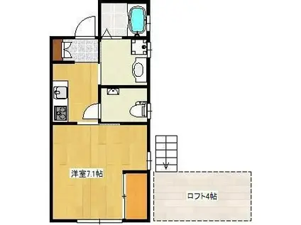 NAGAYA(1K/1階)の間取り写真