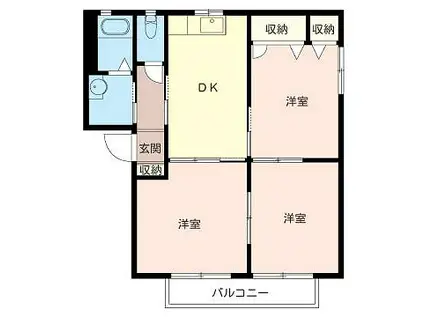 シャーメゾンドリーム B棟(3DK/1階)の間取り写真