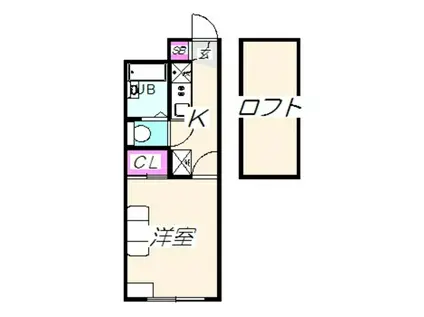 レオパレスSERAPH(1K/2階)の間取り写真