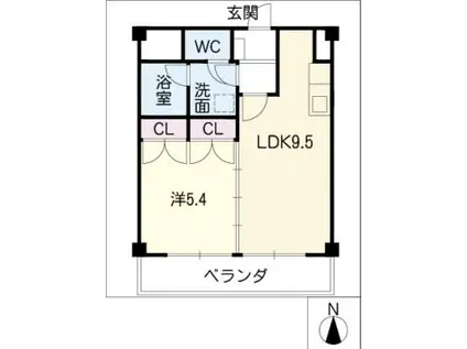 GROWINGU.U(1LDK/2階)の間取り写真