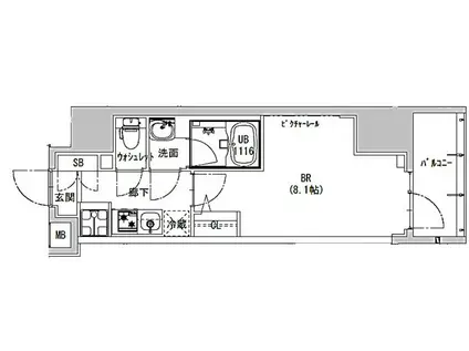 エスーレジデンス神田アバンス(1K/5階)の間取り写真