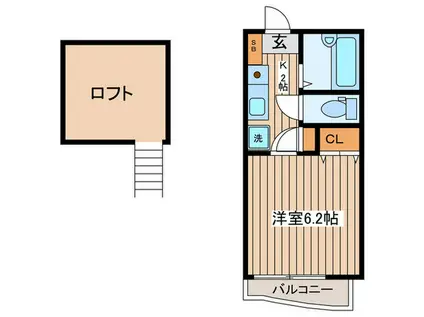 ルーブル参番館(1K/1階)の間取り写真