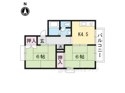 セジュールつつみA棟(2DK/1階)の間取り写真