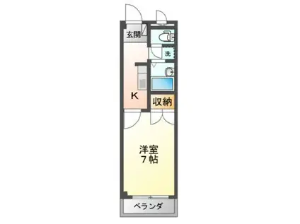 さくらメール(1K/2階)の間取り写真