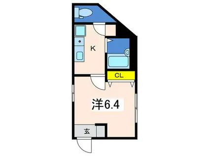 イニッツィオ永田南(1K/1階)の間取り写真