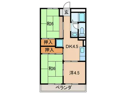 ルネシャイン(3DK/2階)の間取り写真