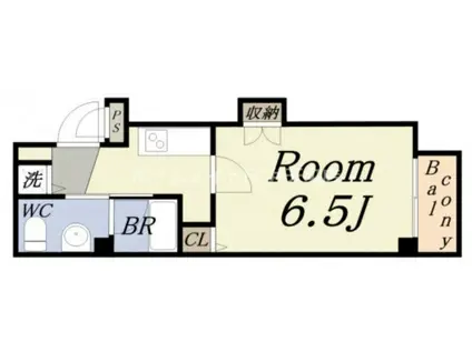 メルベーユ夕凪(1K/4階)の間取り写真