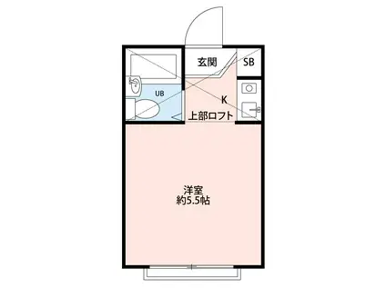 プラザ阿佐ヶ谷 B棟(1K/1階)の間取り写真