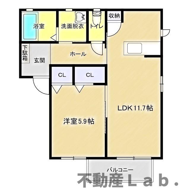 メゾンY(1LDK/1階)の間取り写真